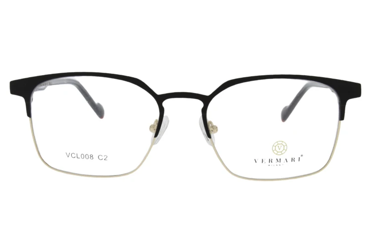 Oprawki clip-on unisex Vermari Milano VCL008 C2 - czarno-złote, metal, widok z przodu