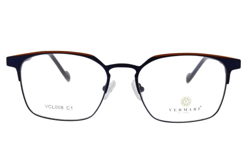 Oprawki clip-on unisex Vermari Milano VCL008 C1 - matowy granatowy, metal, widok z przodu