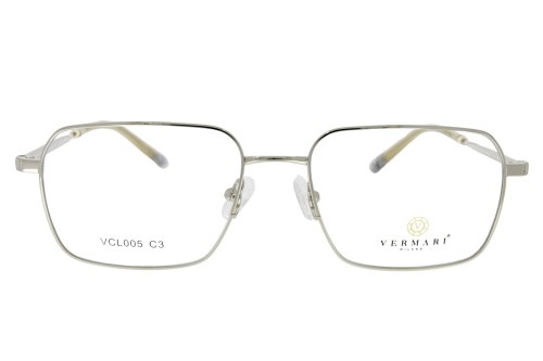 Oprawki clip-on unisex Vermari Milano VCL005 C3 - srebrny metal, metal, widok z przodu