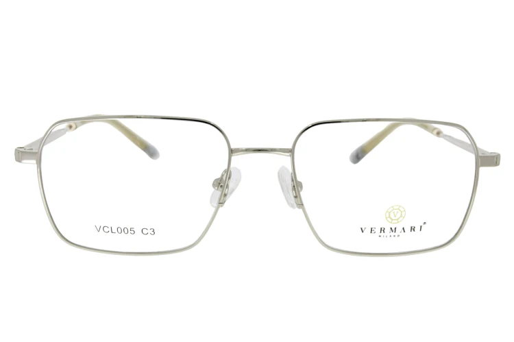Oprawki clip-on unisex Vermari Milano VCL005 C3 - srebrny metal, metal, widok z przodu