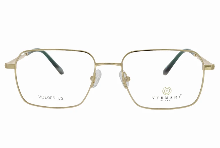 Oprawki clip-on unisex Vermari Milano VCL005 C2 - złoty metal, metal, widok z przodu