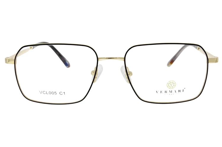 Oprawki clip-on unisex Vermari Milano VCL005 C1 - złoty metal, widok z przodu