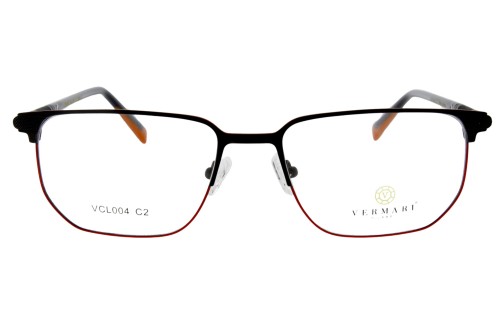 Oprawki clip-on meskie Vermari Milano VCL004 C2 - matowy czarny, metal, widok z przodu
