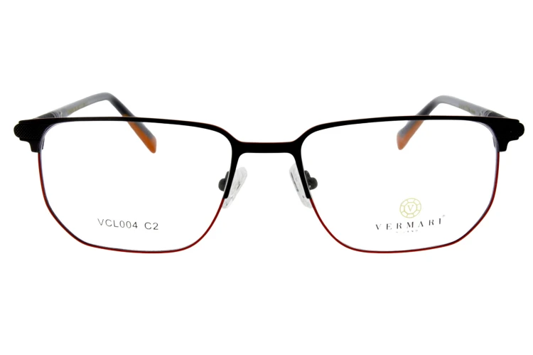 Oprawki clip-on meskie Vermari Milano VCL004 C2 - matowy czarny, metal, widok z przodu