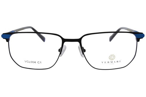 Oprawki clip-on unisex Vermari Milano VCL004 C1 - matowy czarny, metal, widok z przodu