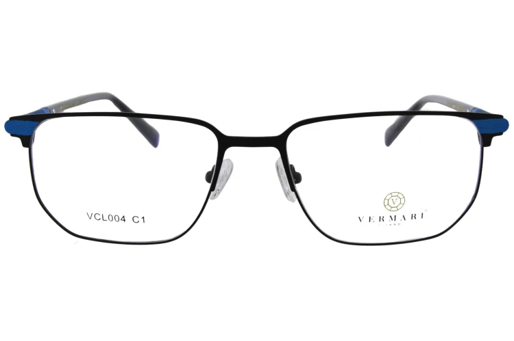 Oprawki clip-on unisex Vermari Milano VCL004 C1 - matowy czarny, metal, widok z przodu