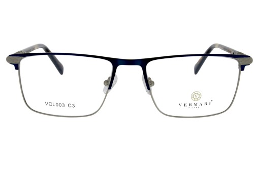 Oprawki clip-on meskie Vermari Milano VCL003 C3 - granatowy metal, widok z przodu