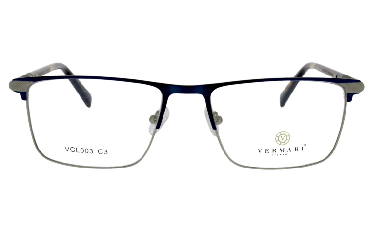 Oprawki clip-on meskie Vermari Milano VCL003 C3 - granatowy metal, widok z przodu