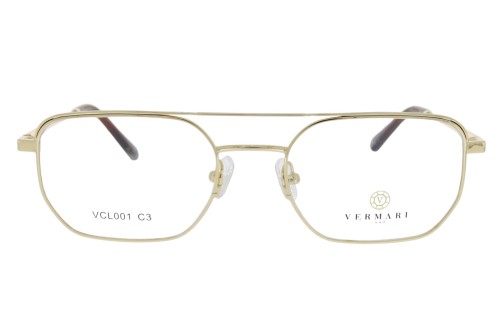 Oprawki clip-on unisex Vermari Milano VCL001 C3 - złoty metal, metal, widok z przodu