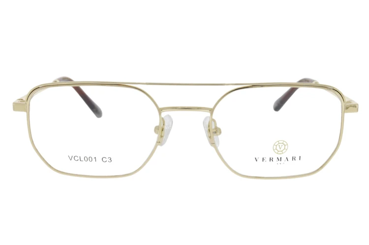 Oprawki clip-on unisex Vermari Milano VCL001 C3 - złoty metal, metal, widok z przodu