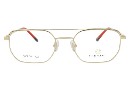Oprawki clip-on unisex Vermari Milano VCL001 C2 - złoty metal, metal, widok z przodu