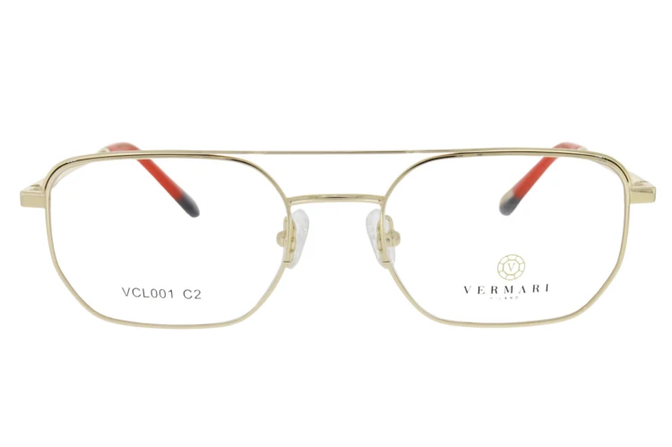 Oprawki clip-on unisex Vermari Milano VCL001 C2 - złoty metal, metal, widok z przodu