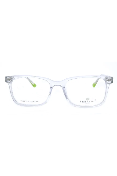 Oprawki clip-on unisex Vermari Milano VE848 C3 - przezroczysty, acetat, widok z przodu