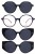 Oprawki clip-on damskie Vermari Milano VE847 C3 - granatowy, acetat, widok z przodu