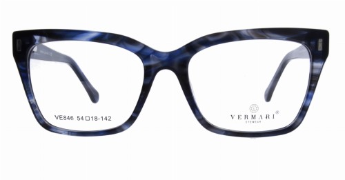 Oprawki clip-on damskie Vermari Milano VE846 C1 - niebieski marmurkowy, acetat, widok z przodu