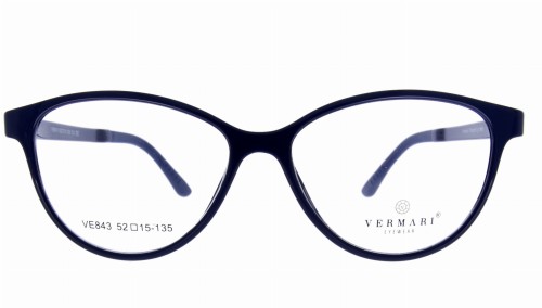 Oprawki clip-on damskie Vermari Milano VE843 C4 - granatowy, acetat, widok z przodu