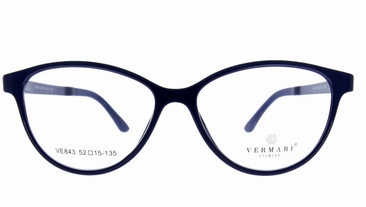Oprawki clip-on damskie Vermari Milano VE843 C4 - granatowy, acetat, widok z przodu