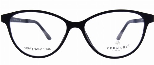 Oprawki clip-on damskie Vermari Milano VE843 C3 - matowa czerń, acetat, widok z przodu