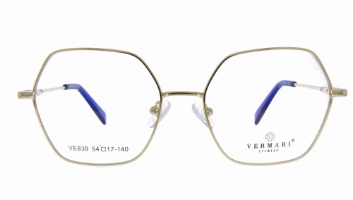 Oprawki clip-on damskie Vermari Milano VE839 C1 - złoty metal, widok z przodu