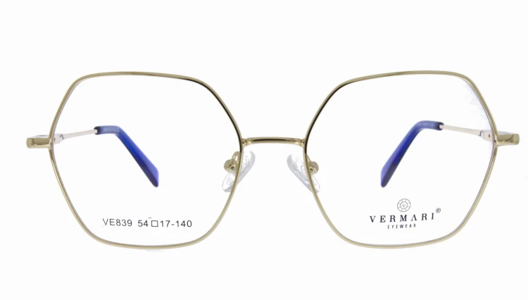 Oprawki clip-on damskie Vermari Milano VE839 C1 - złoty metal, widok z przodu