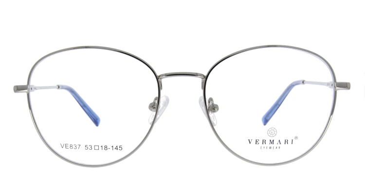 Oprawki clip-on unisex Vermari Milano VE837 C4 - srebrny metal, metal, widok z przodu