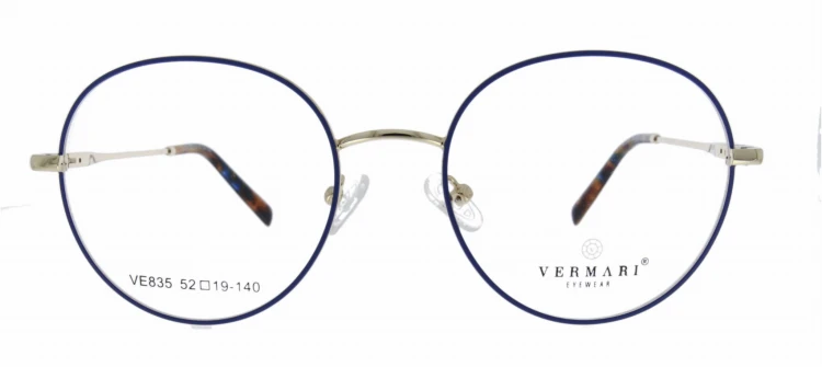 Oprawki clip-on unisex Vermari Milano VE835 C2 - granatowy metal, widok z przodu