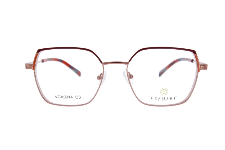 Oprawki clip-on damskie Vermari Milano VCA00014 C3 - różowe złoto, metal, widok z przodu