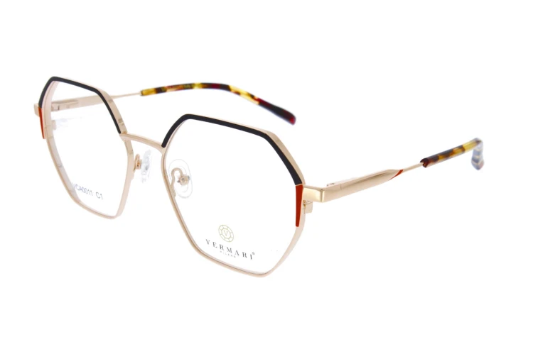 VCA00011 C1 oprawki z nakładkami unisex - wielokątne, widok z boku