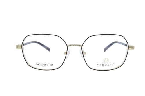 Oprawki clip-on unisex Vermari Milano VCA0007 C1 - złoty metal z czarną obwódką, metal, widok z przodu