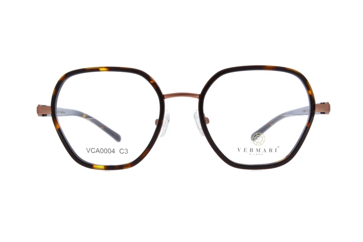 Oprawki clip-on unisex Vermari Milano VCA0004 C3 - szylkret, acetat+metal, widok z przodu