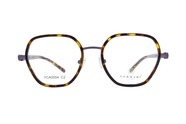 Oprawki clip-on unisex Vermari Milano VCA0004 C2 - szylkret, acetat+metal, widok z przodu