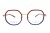 Oprawki clip-on unisex Vermari Milano VCA0002 C2 - bordowo-niebieskie, acetat+metal, widok z przodu