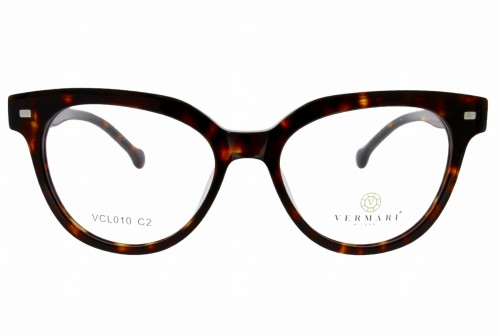 Oprawki clip-on damskie Vermari Milano VCL010 C2 - szylkret, acetat, widok z przodu