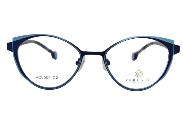 Oprawki clip-on damskie Vermari Milano VCL009 C2 - granatowy, metal, widok z przodu