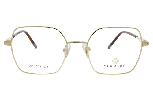 Oprawki clip-on unisex Vermari Milano VCL007 C3 - złoty metal, metal, widok z przodu