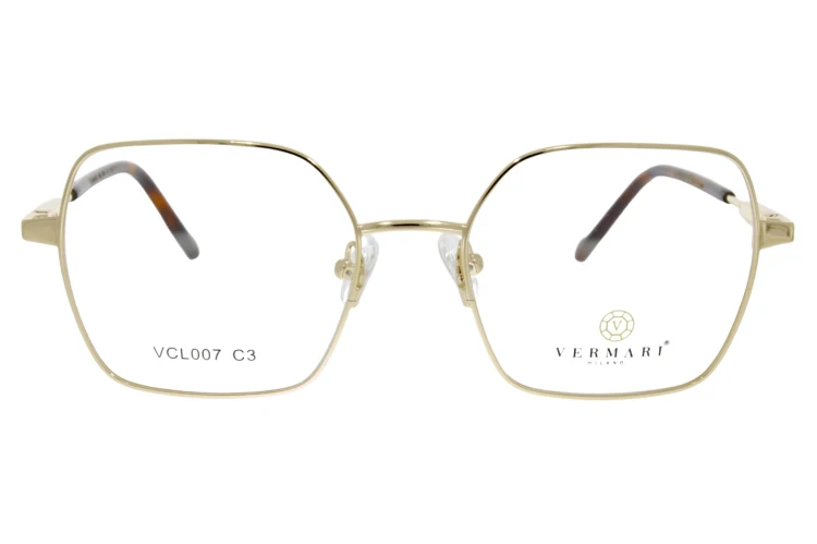 Oprawki clip-on unisex Vermari Milano VCL007 C3 - złoty metal, metal, widok z przodu