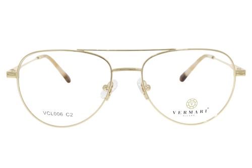 Oprawki clip-on unisex Vermari Milano VCL006 C2 - złoty metal, widok z przodu
