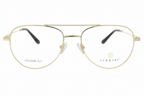 Oprawki clip-on unisex Vermari Milano VCL006 C1 - złoty metal, metal, widok z przodu