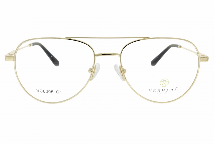 Oprawki clip-on unisex Vermari Milano VCL006 C1 - złoty metal, metal, widok z przodu