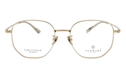 Damskie okulary korekcyjne VERMARI VOT0056 C2 — wielokątne, złoty mat