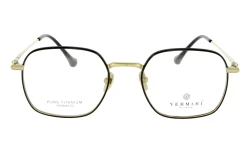 Unisex okulary korekcyjne VERMARI VOT0055 C3 — wielokątne, czarny z złotym