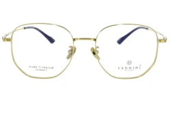 Unisex okulary korekcyjne VERMARI VOT0056 C1 — wielokątne, złoty połysk