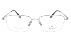Unisex okulary korekcyjne VERMARI VOT0052 C2 — prostokątne, srebrny mat