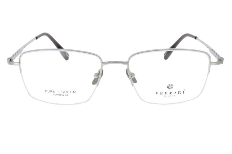 Okulary korekcyjne unisex Vermari Milano VOT0052 C2 srebrny mat tytan widok z przodu