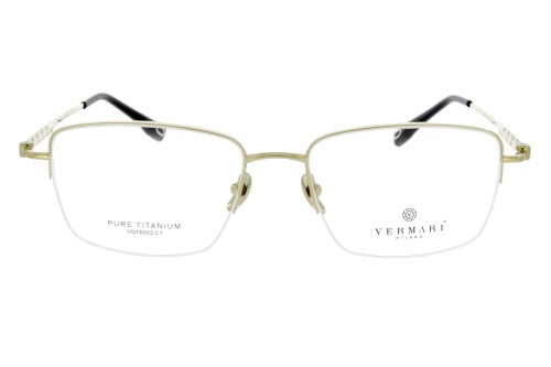 Okulary korekcyjne unisex Vermari Milano VOT0052 C1 złoty mat tytan widok z przodu