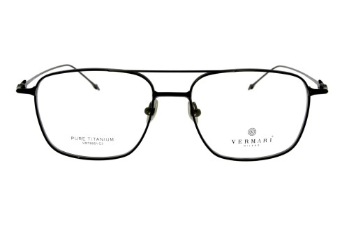 Okulary korekcyjne unisex Vermari Milano VOT0051 C3 czarny mat tytan widok z przodu