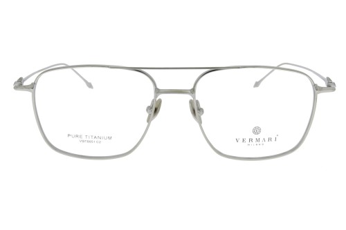 Okulary korekcyjne unisex Vermari Milano VOT0051 C2 srebrny mat tytan widok z przodu