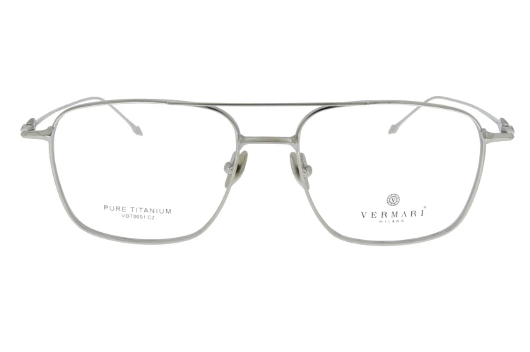 Okulary korekcyjne unisex Vermari Milano VOT0051 C2 srebrny mat tytan widok z przodu