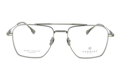 Okulary korekcyjne unisex Vermari Milano VOT0049 C3 srebrny mat tytan widok z przodu
