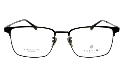 Okulary korekcyjne unisex Vermari Milano VOT0048 C3 czarny mat tytan widok z przodu
